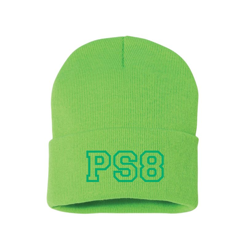 PS8 Winter Knit Hat Neon Green