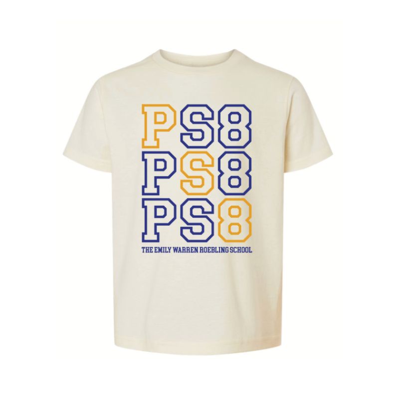 New PS8 Logo Tee Youth and Adult 2026 Cream